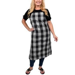 EMERIL Lagasse Black & Grey Check Pattern Adult Apron (27x36